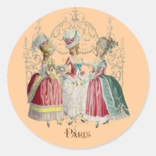 Marie Antoinette Ladies in Waiting Classic Round Sticker