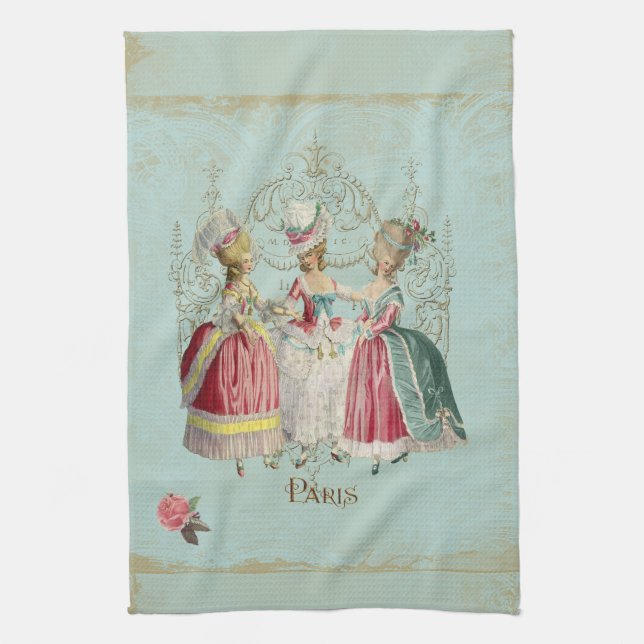 Marie Antoinette Ladies in Waiting Tea Towel (Vertical)