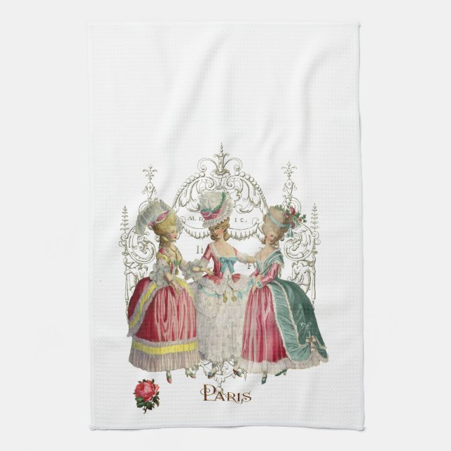 Marie Antoinette Ladies in Waiting Tea Towel (Vertical)