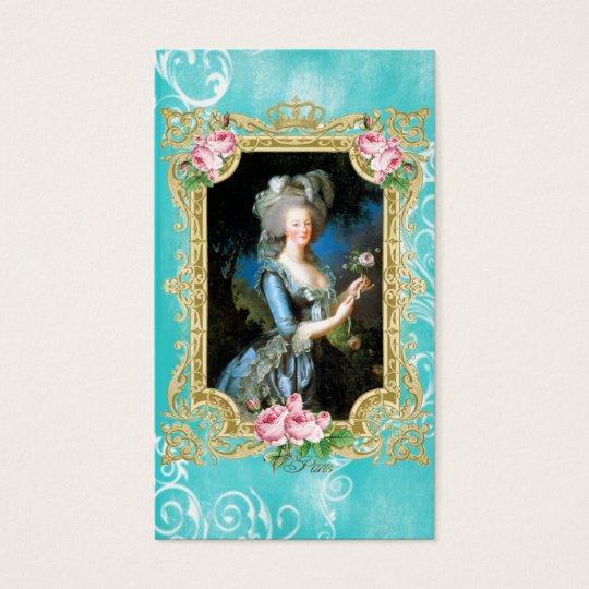Marie Antoinette Le Brun Blue Damask Business card
