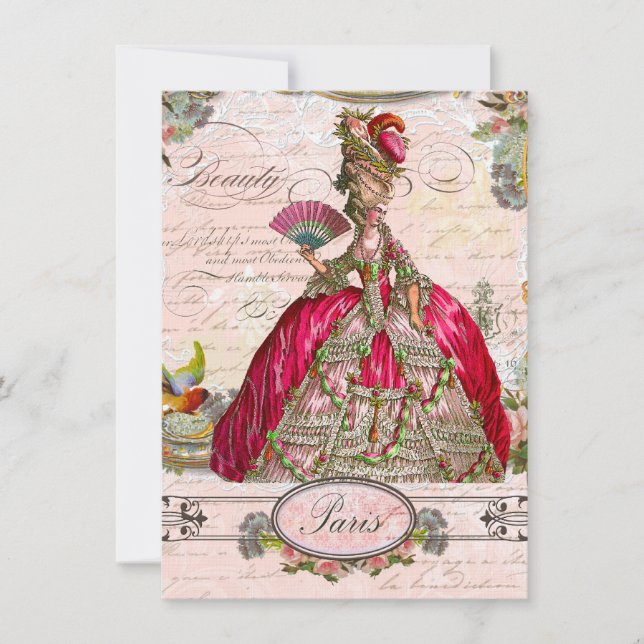 Marie Antoinette Let them Eat Cake Invitation (Front)