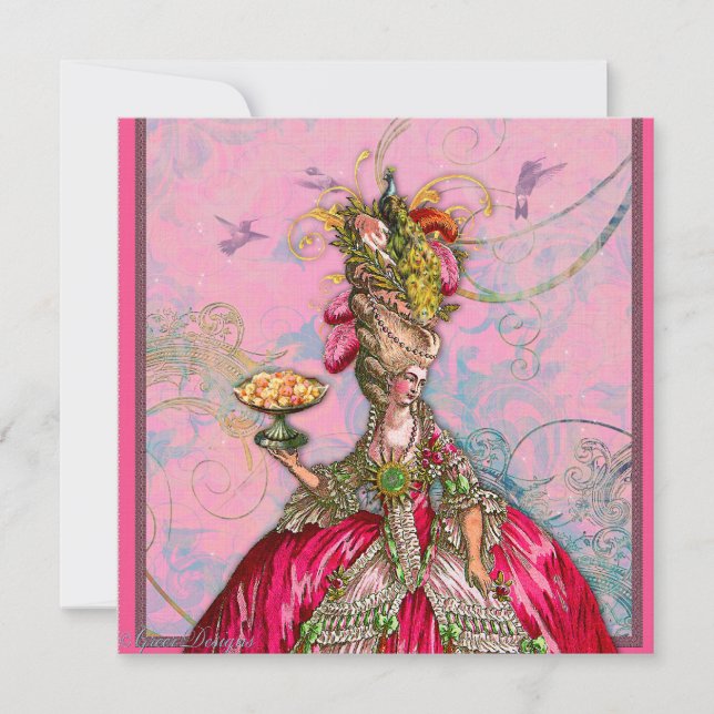 Marie Antoinette Let them Eat Cake Invitation (Front)