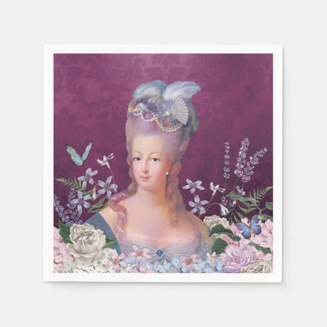 Marie Antoinette Lets Eat Cake Birthday Napkin (Front)