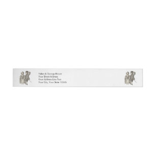 Marie Antoinette Louis XVI Romantic Couple Wraparound Address Label