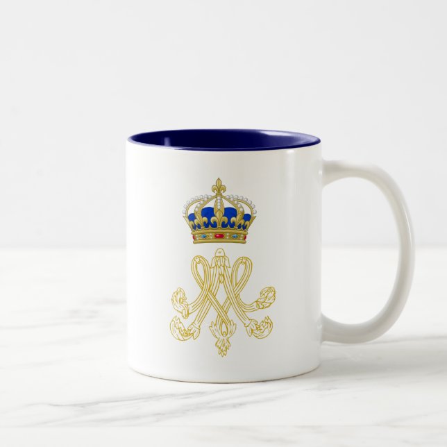 Marie Antoinette Monogram Two-Tone Coffee Mug (Right)