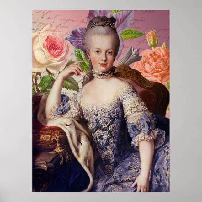 Marie Antoinette On Flowers Poster (Front)