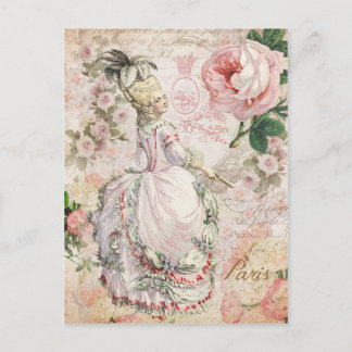 Marie Antoinette,Paris,shabby,pink,rose,Postcard Postcard