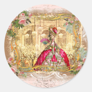 Marie Antoinette Party Versailles Pink Stickers