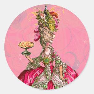 Marie Antoinette & Peacock French Pastry Stickers