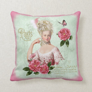 Marie Antoinette Pink Damask Peony Pillow　cushion Cushion
