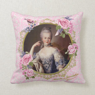 Marie Antoinette Pink Floral Pillow クッション