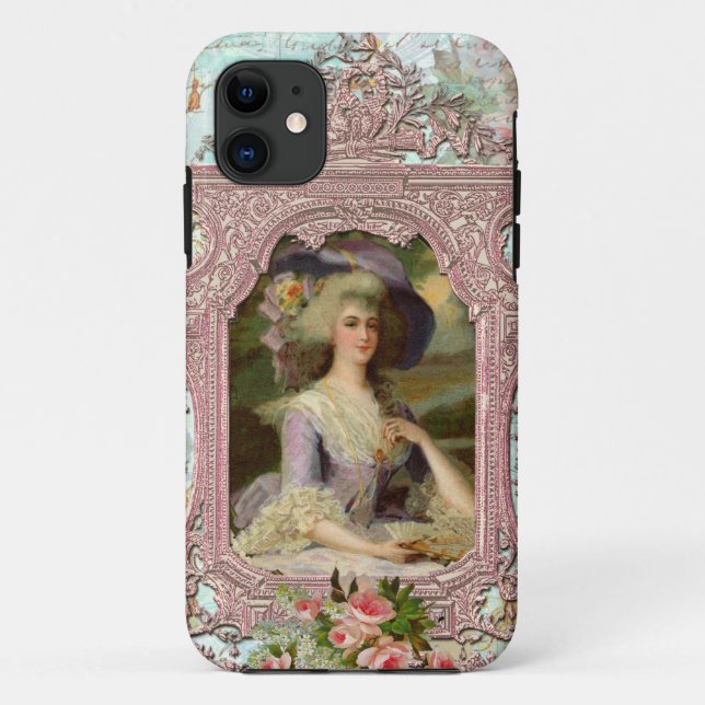 Marie Antoinette & Pink Frame Case-Mate iPhone Case (Back)