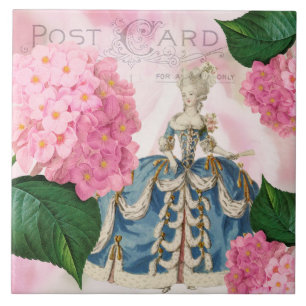 Marie Antoinette Pink Hydrangea Ceramic Tile