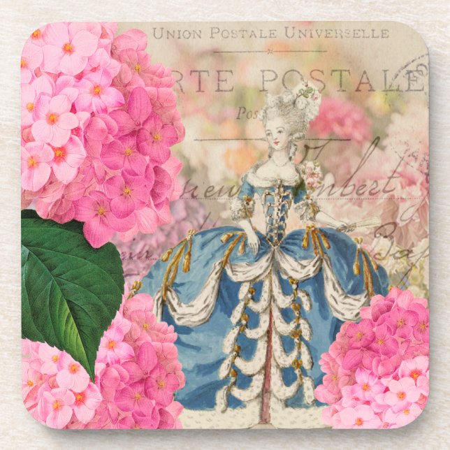 Marie Antoinette Pink Hydrangeas Coasters (Front)