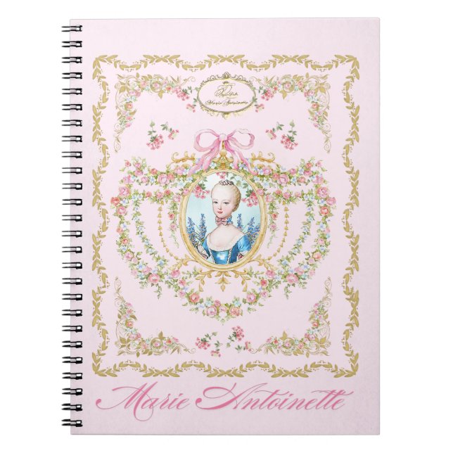 Marie Antoinette,pink rose frame notebook (Front)