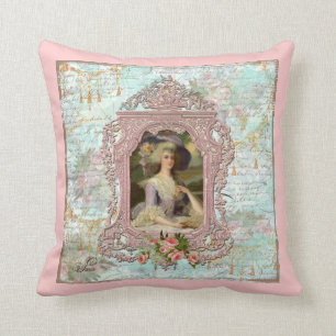 Marie Antoinette Pink Roses Cushion