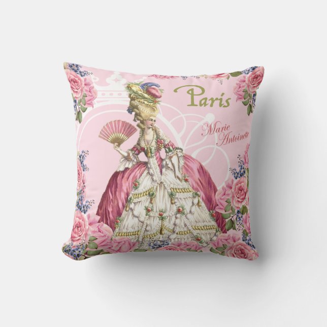 Marie Antoinette Pink Roses Frame Pillow (Front)