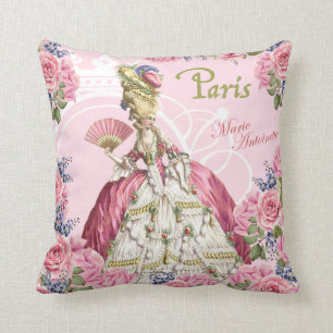Marie Antoinette Pink Roses Frame Pillow