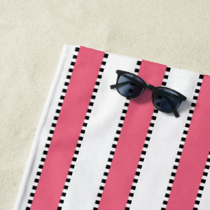 Marie Antoinette Pink Stripe Beach Towel
