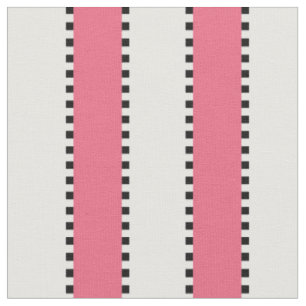 Marie Antoinette Pink Stripe with Black Checks Fabric