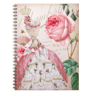 Marie Antoinette Pink Vintage Roses Notebook