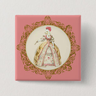 Marie Antoinette Poodle 15 Cm Square Badge