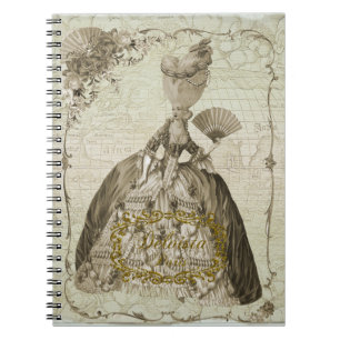 Marie Antoinette Portrait Notebook Sepia
