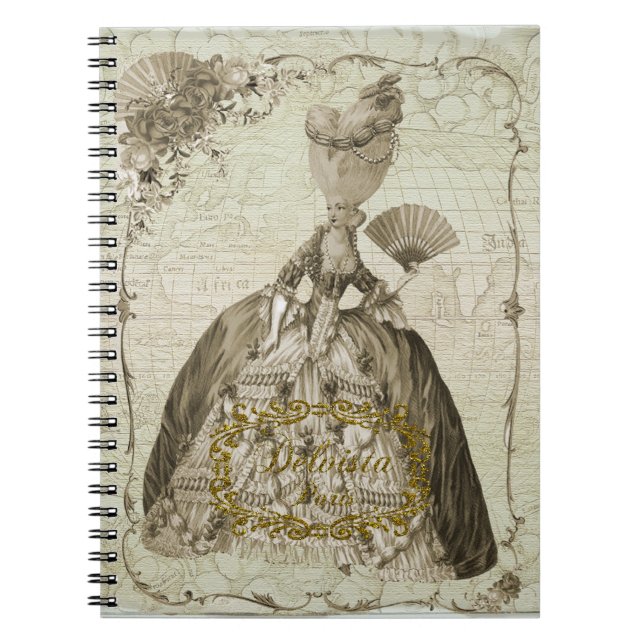 Marie Antoinette Portrait Notebook Sepia (Front)