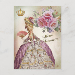 Marie Antoinette Portrait Postcard vintage rose
