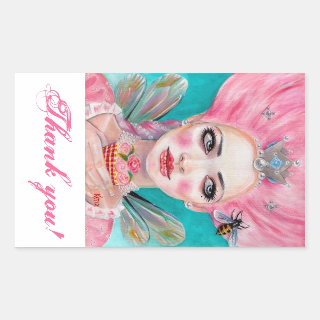 Marie Antoinette Queen Bee thank you stickers (Front)