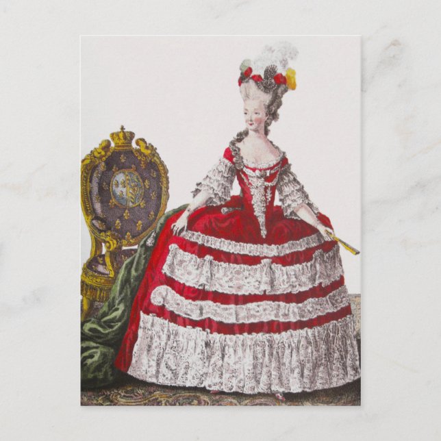 Marie Antoinette Red Fashion ~ Postcard Dress (Front)