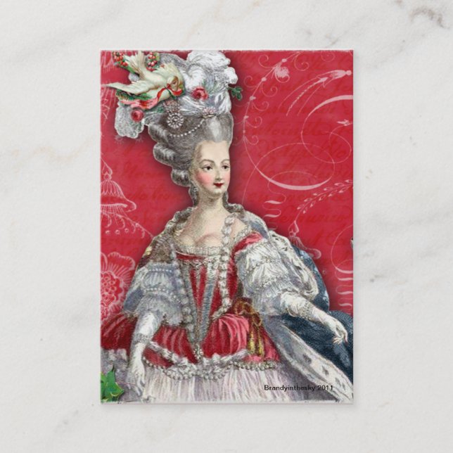 Marie Antoinette Red & White Toile Business Cards (Front)