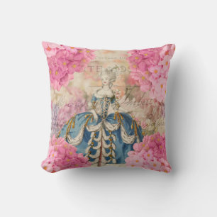Marie Antoinette Redoute Flowers Throw Pillow