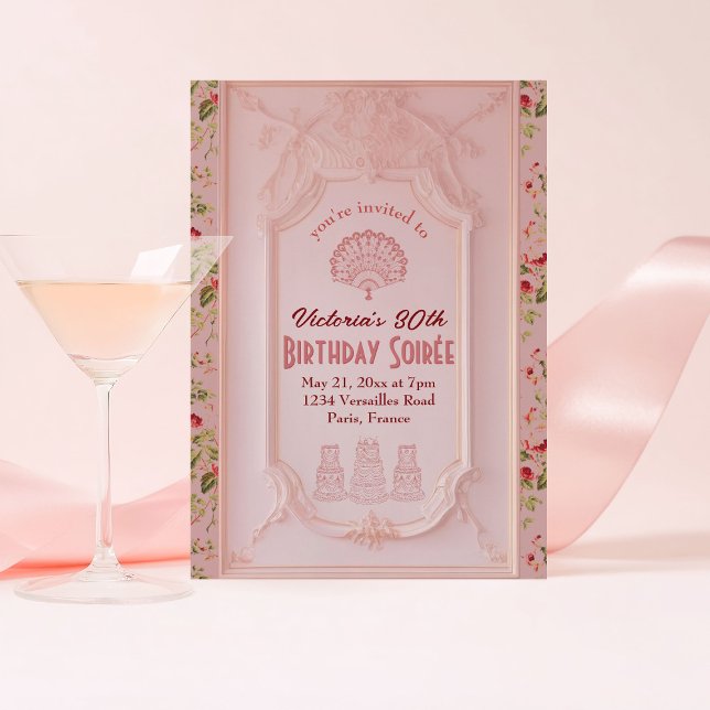 Marie Antoinette Rococo Coquette Birthday Party Invitation (Creator Uploaded)