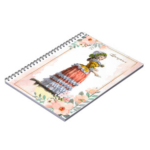 Marie Antoinette Rococo Fashion Design, Flowers Notebook