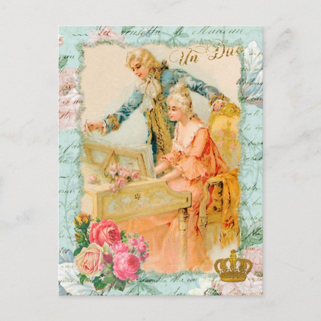 Marie Antoinette Rococo Piano Postcard (Front)