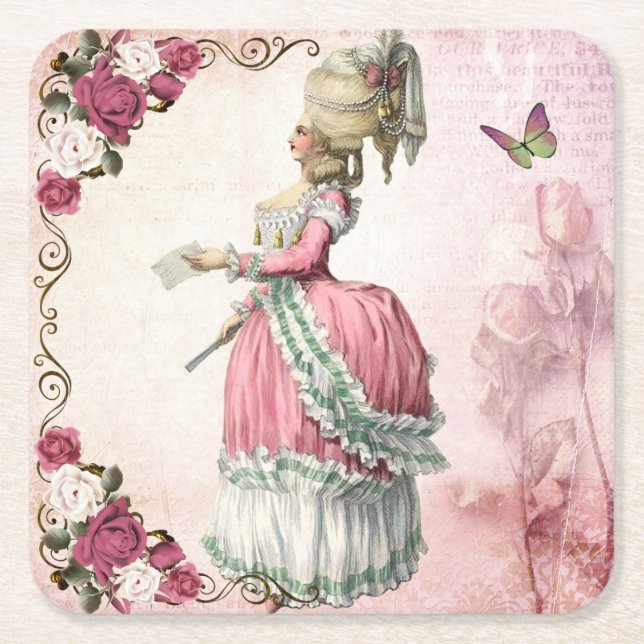 Marie-Antoinette Rose Coaster C (Front)