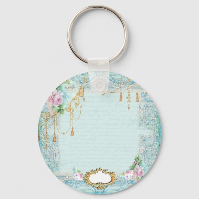 Marie Antoinette Roses and Lace Stationery/Cards Key Ring (Front)