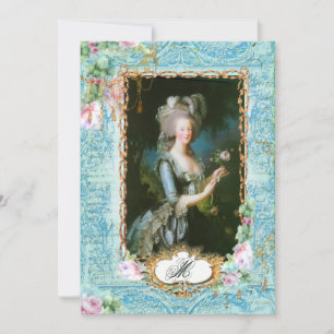 Marie Antoinette Roses & Lace Invitation Card