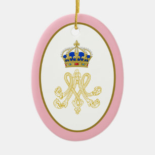 Marie Antoinette Royal Monogram Ceramic Tree Decoration