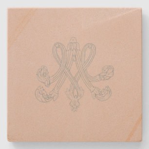 Marie Antoinette – Royal Monogram – Shabby chic Stone Coaster