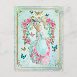 Marie Antoinette Shabby Chic Butterfly Postcard