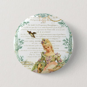 Marie Antoinette & Sparrow 6 Cm Round Badge