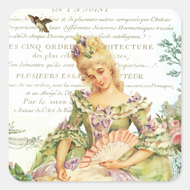 Marie Antoinette Sparrow French Sticker (Front)