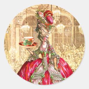 Marie Antoinette Tea Party Christmas Stickers Tags