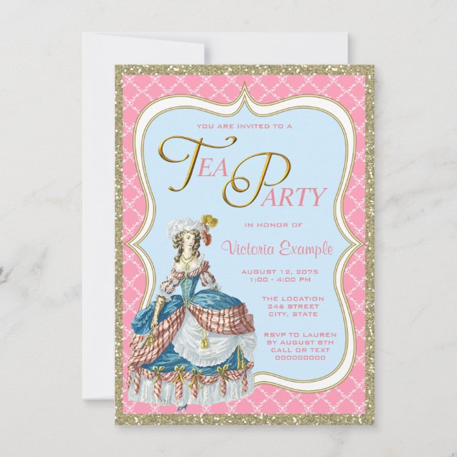 Marie Antoinette Tea Party Invitation (Front)
