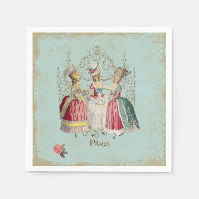 Marie Antoinette Three Ladies in Waiting Napkin (Front)