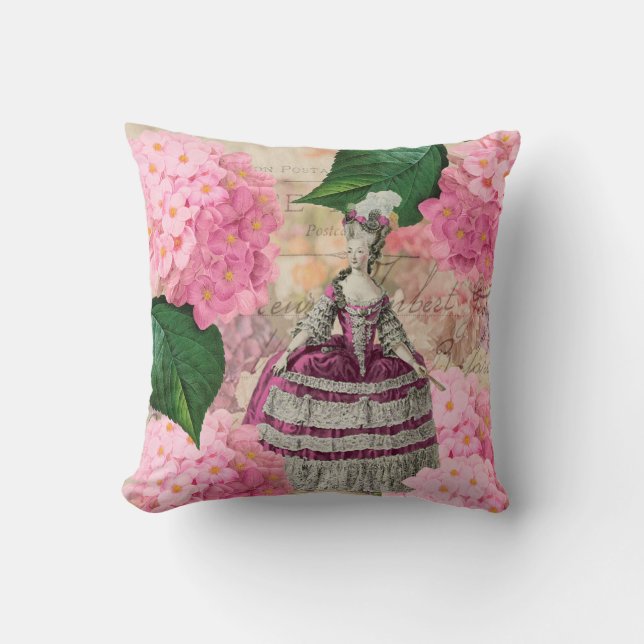 Marie Antoinette Throw Pillow (Front)