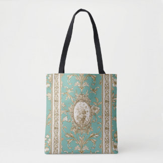 Marie Antoinette Toile de Jouy turqoise Tote Bag
