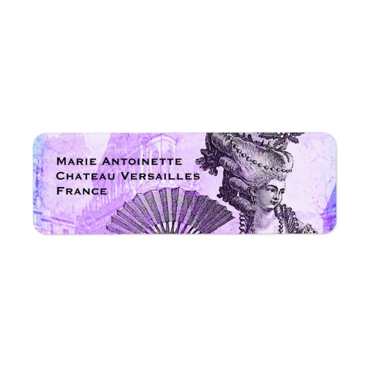 Marie Antoinette & Versailles Castle in Purple Return Address Label